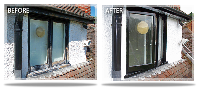 before and after, window
